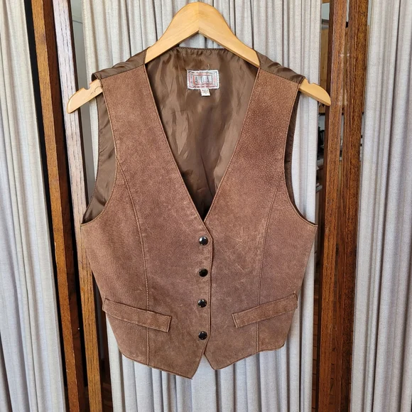 Brown leather vest - Picture 2 of 6